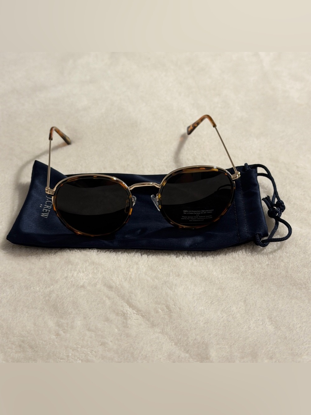 J. Crew Rounded Frame Tortoise Frame Sunglasses - Picture 7 of 9